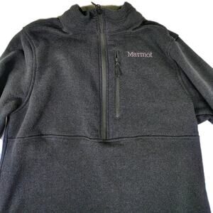 Marmot Dropline 1/2 Zip Fleece Womens Large Black Pullover Sweater Lightweight